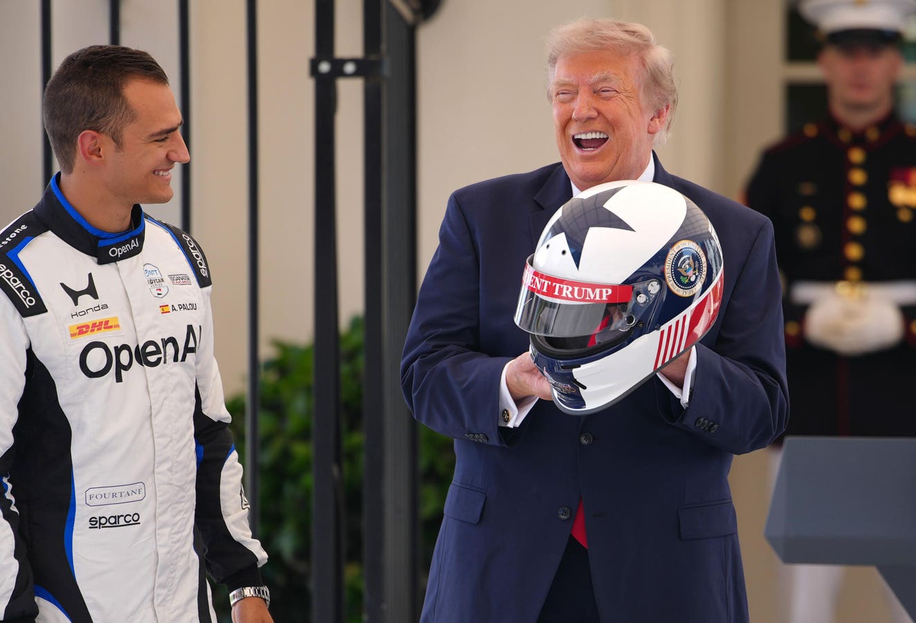 Three of the biggest names in IndyCar joined President Donald J. Trump at the White House on July 13 to showcase the August 22-23 Freedom 250 Grand Pr