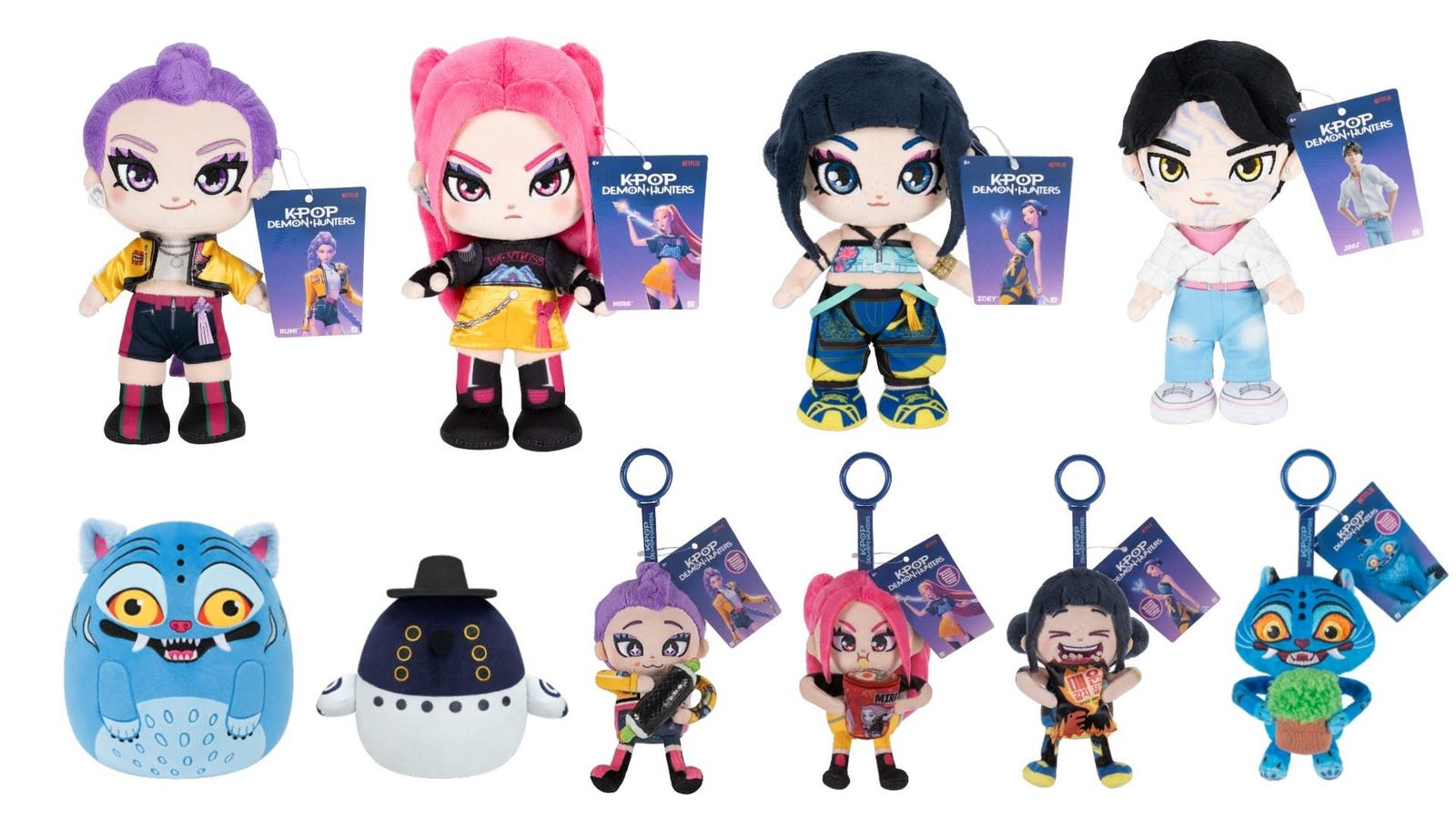 Jazwares is releasing toys based on "Netflix’s KPop Demon Hunters," including Squishmallows and plush figures following the first anniversar