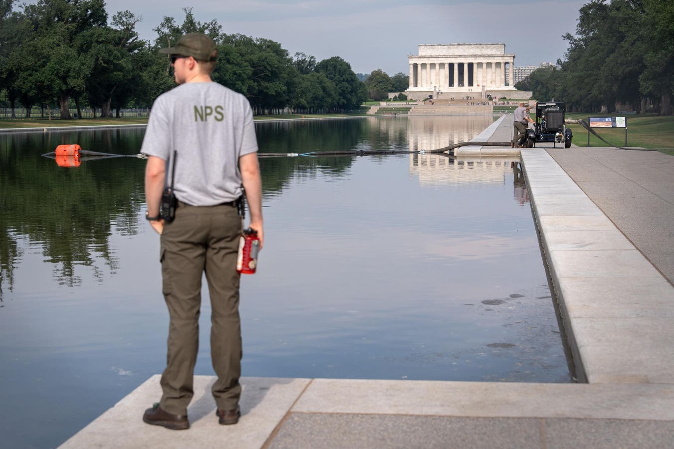 President Donald Trump sought to have the Reflecting Pool’s renovation completed before July 4, though algae blooms and peeled sealant have hindered t