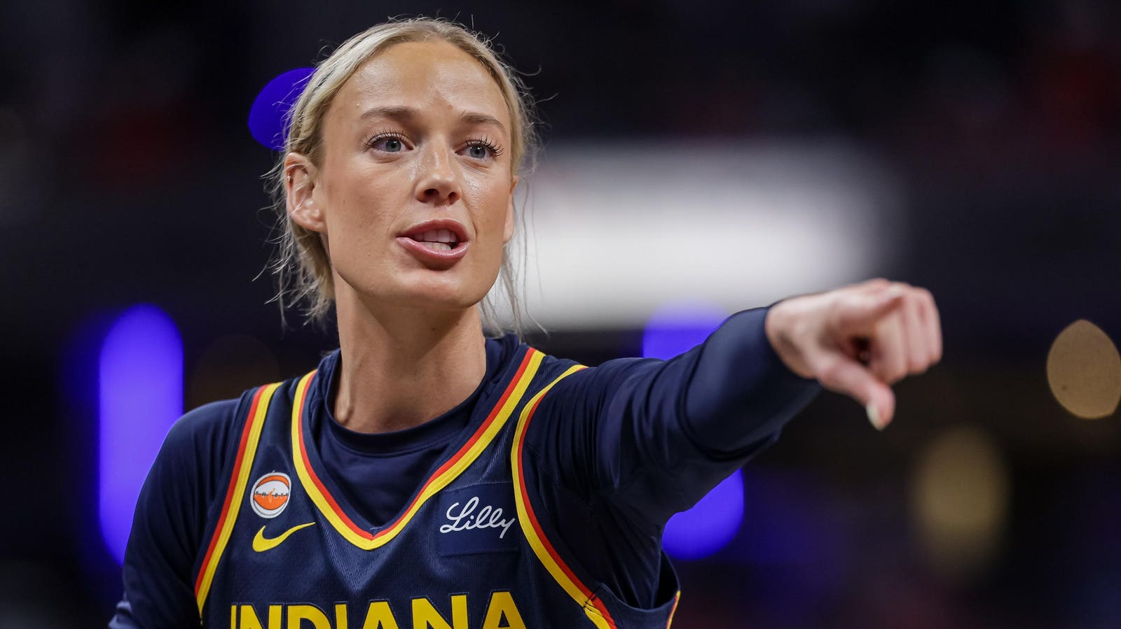 A clip of WNBA player Sophie Cunningham pointing at a rival basketball player went viral—here’s where the meme originated, and what Cunningham had to 