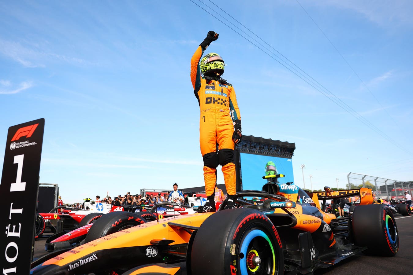 Lando Norris took pole position for the Hungarian Grand Prix while Lewis Hamilton received a grid penalty that dropped him down from second. Here's th