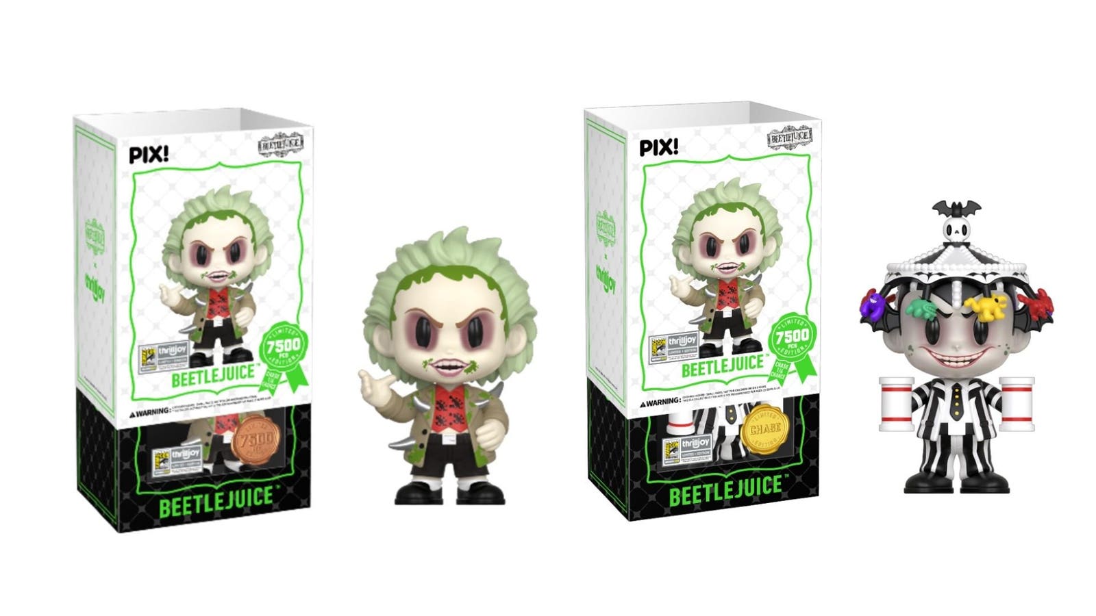 Collectible figures inspired by "Beetlejuice," "Wednesday," "Coraline," "Rocky" and 17 other beloved entertain