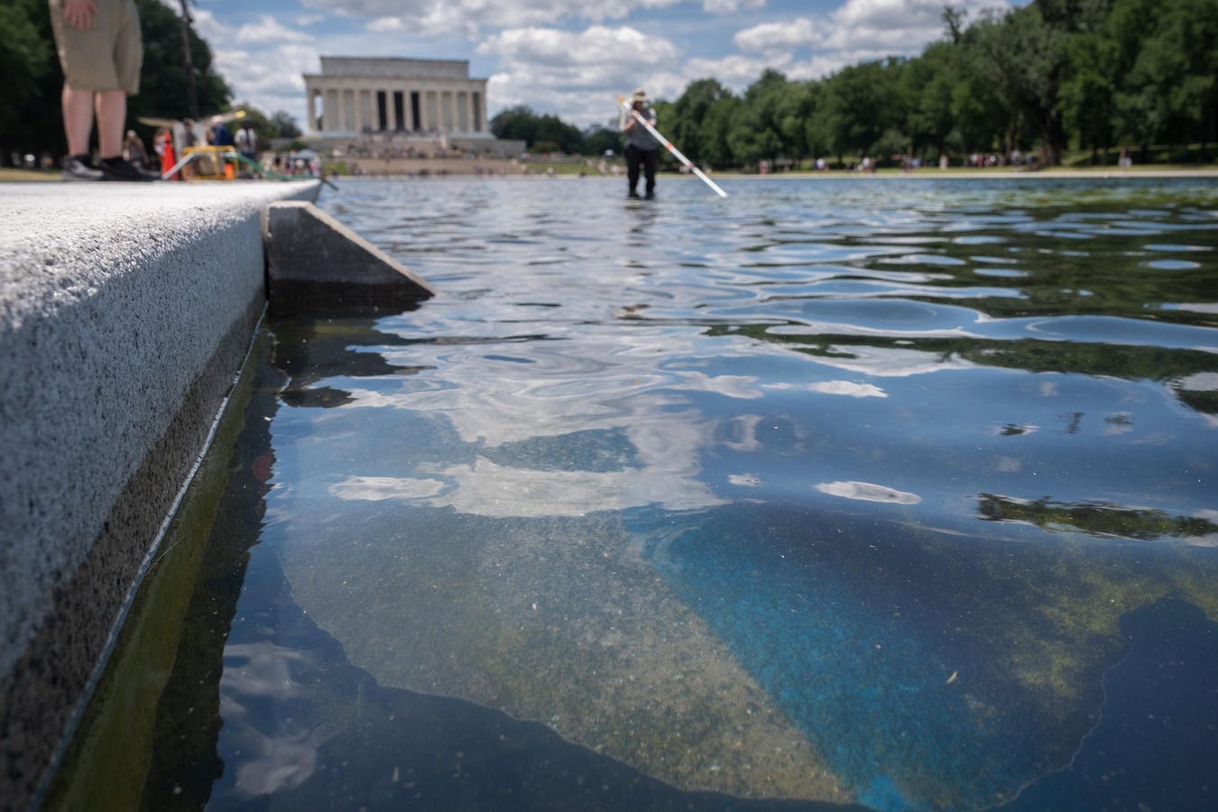 The president also blamed damage to the renovations on “vandals,” and said multiple people have been arrested.